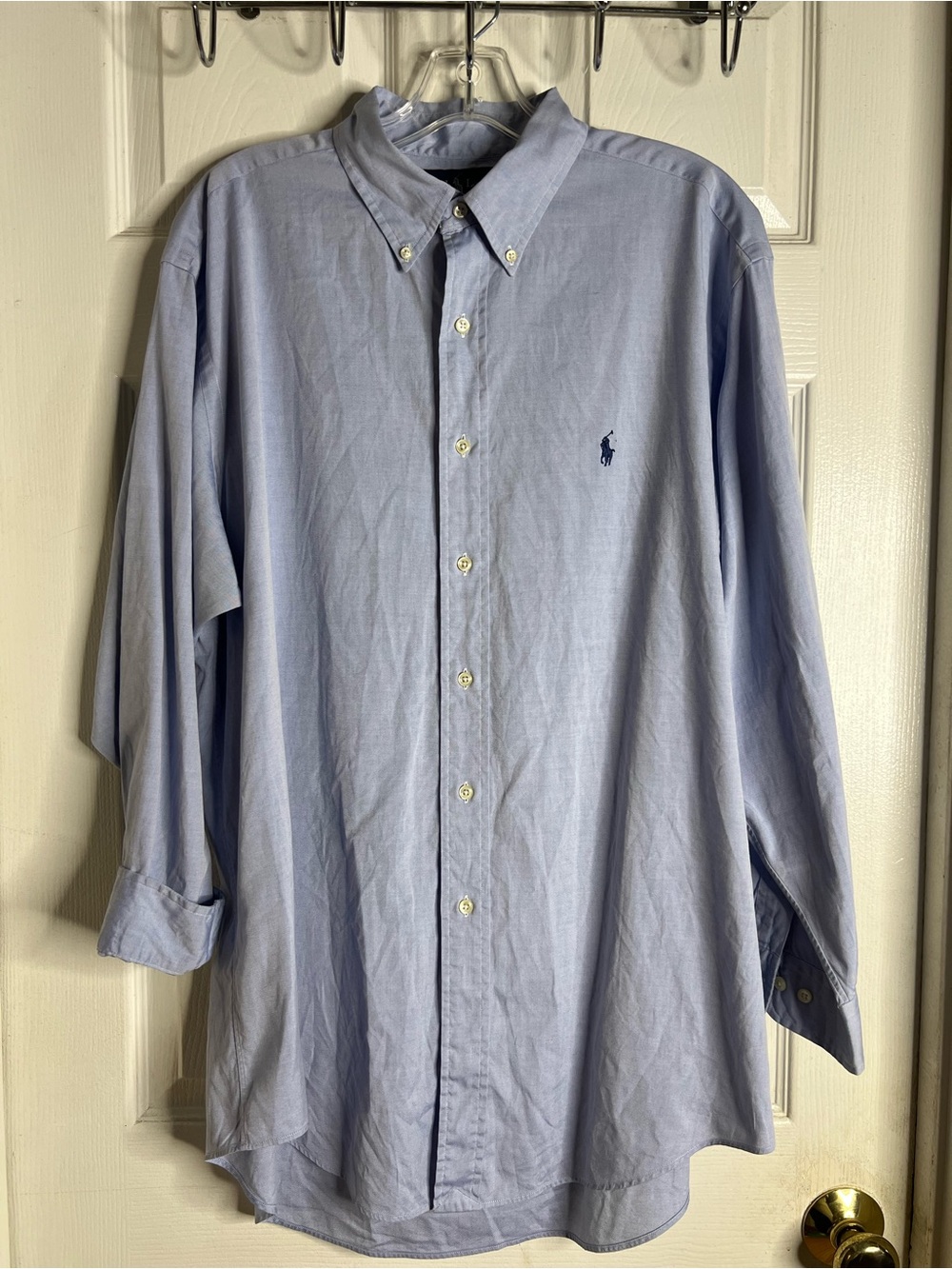 Polo Ralph Lauren yarmouth Chambray blue Men’s Button Down Shirt Size 16.5 33/32